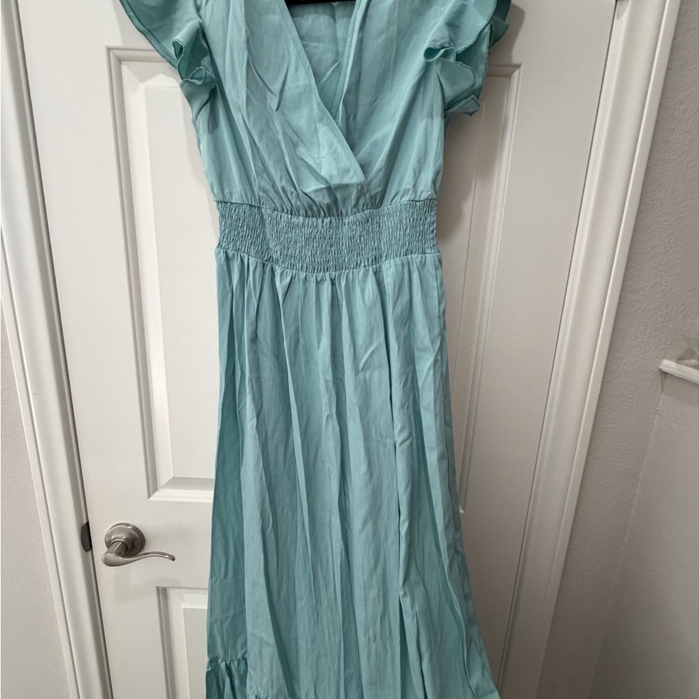 Elegant Light Blue Maxi Dress